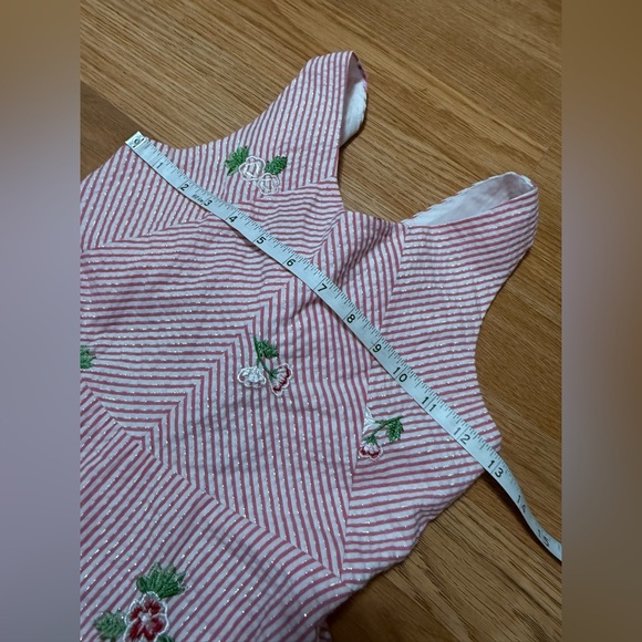 Rare Editions Pink Striped Embroidered Girls' Sundress Sun Dress Size 7 - Picture 2 of 7